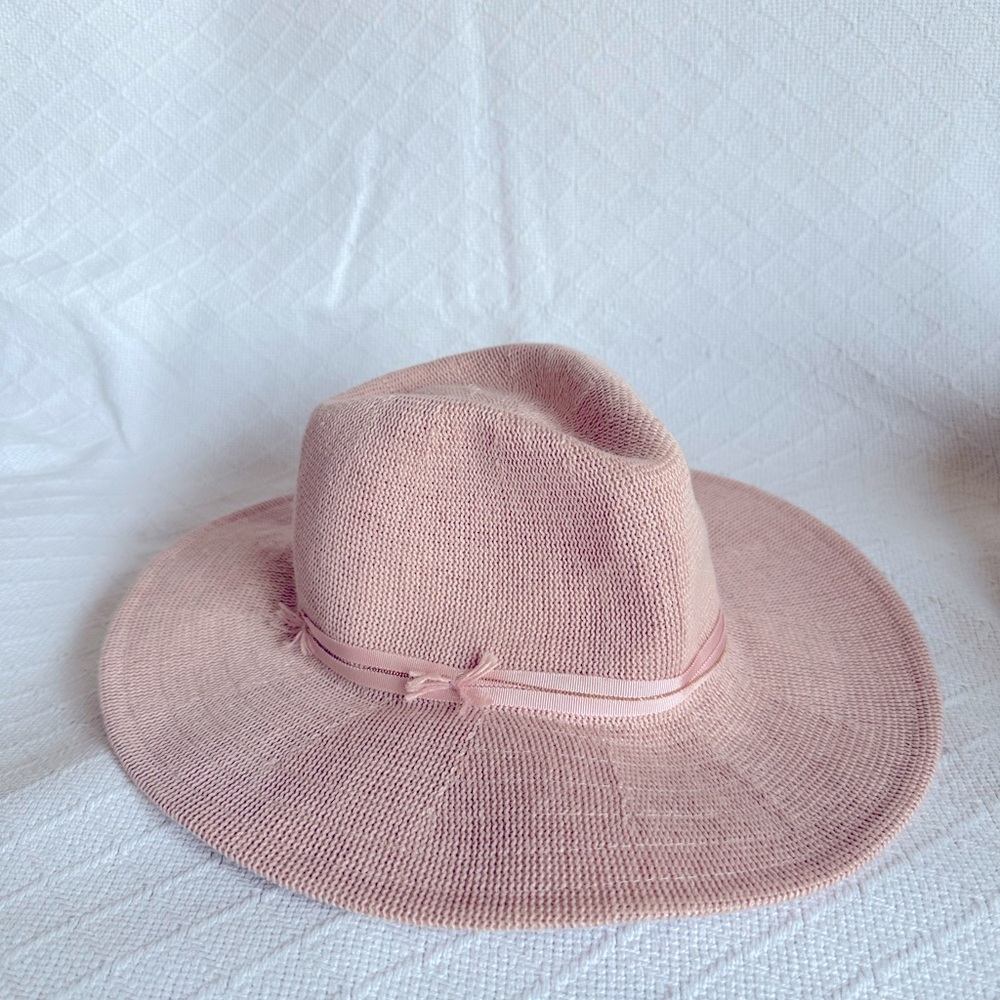 Wyeth Leather-Trimmed Rancher Hat in Light Pink